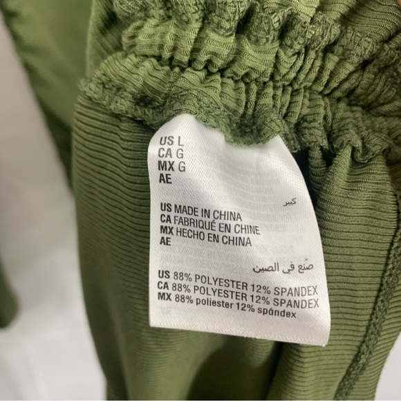 NWoT Sofia Richie x Bar III Olive Green Ruched Bodycon Long Sleeve Dress, size L - Picture 10 of 12